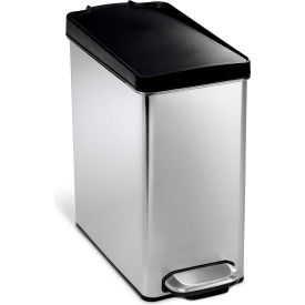 simplehuman® Profile Step Can with Plastic Lid - 2-3/5 Gallon Brushed SS