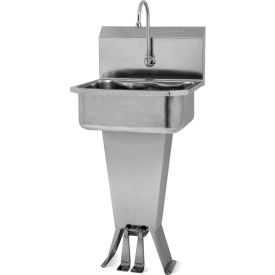 Sani-Lav® 501L-0.5 Floor Mount Sink With Double Foot Pedal Valve, Low Flow 0.5 GPM