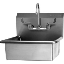 Sani-Lav® 504F-0.5 Wall Mount Sink With Faucet, Low Flow 0.5 GPM