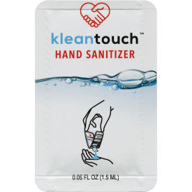 KleanTouch¿ Liquid Alcohol Hand Sanitizer, 1.5 ml (0.05 oz) Single-Use Packet, 250 Packets/Box