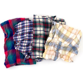 Reclaimed Flannel Rags, Assorted Colors, 25 Lbs. - 180-25