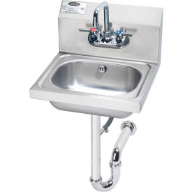 Krowne® HS-4 16" Wide Hand Sink With P-Trap with Overflow, Wrist Handles