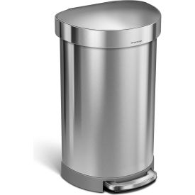 simplehuman® Semi- Round Step Can - 12 Gallon Brushed Stainless Steel - CW2030