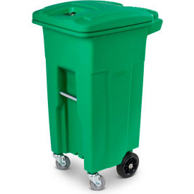 Toter Heavy Duty 2-Wheel Organic Waste Trash Cart W/ Casters, 32 Gallon, Organic Green - ACG32-00LIM