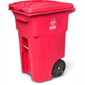 Toter 2-Wheel Medical Waste Cart, 64 Gallon Red - RMN64-00RED
