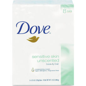 Sensitive Skin Bath Bar, Unscented, 4.5 Oz Bar, 8 Bars/Pack, 9 Packs/Carton