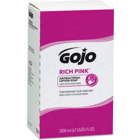 GOJO® GOJ7220 RICH PINK Antibacterial Lotion Soap Refill,2000 mL,Pink,4/Carton