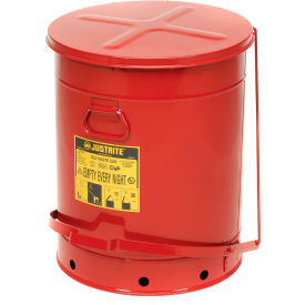 Justrite 21 Gallon Oily Waste Can, Red - 09700