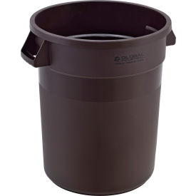 Global Industrial™ Plastic Trash Can, 20 Gallon, Brown