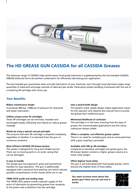CASSIDA GREASE EPS 2 - .88LB (.4KG) Cartridges (Case of 12) MID SEPTEMBER