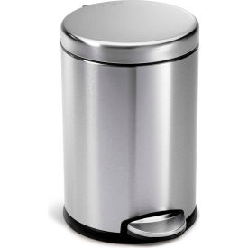 simplehuman® Mini Round Step Can - 1-1/5 Gallon Brushed SS