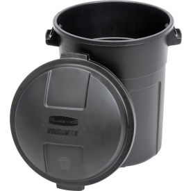 Rubbermaid® Plastic Round Trash Can With Dual Handles, 20 Gallon, Black