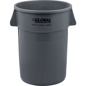 Global Industrial™ Plastic Trash Can, 44 Gallon, Gray