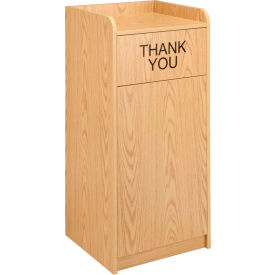 Global Industrial™ Wooden Waste Receptacle with Tray Top, 36 Gallon, Oak