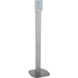 Global Industrial™ No Touch Floor Stand for Global Hand Soap/Sanitizer Dispensers - Silver