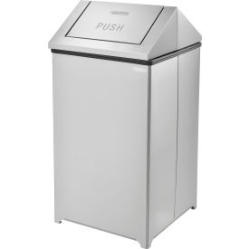Global Industrial™ Stainless Steel Square Swing Top Trash Can, 40 Gallon