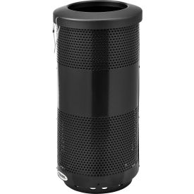 Global Industrial™ Perforated Steel Round Trash Can, 20 Gallon, Black