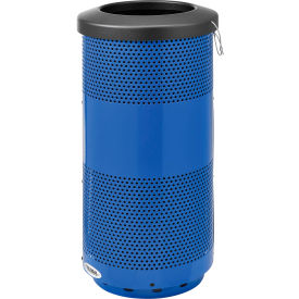 Global Industrial™ Perforated Steel Round Trash Can, 20 Gallon, Blue
