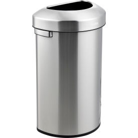 Global Industrial™ Stainless Steel Semi-Round Open Top Trash Can, 16 Gallon