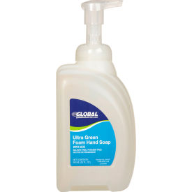 Global Industrial™ Ultra Green Foam Hand Soap Pump Bottle, Fragrance Free, 32 oz. Bottle-8/Case