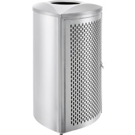 Global Industrial™ Triangular Trash Can, 18-1/2 Gallon, Brushed Stainless Steel