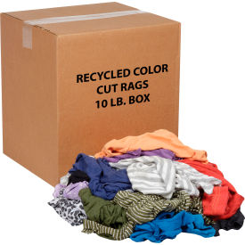 Global Industrial™ Recycled Mixed Color Cut Rags, 10 Lb. Box