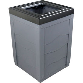 Busch Systems Evolve Cube Trash Can, 50 Gallon, Grey