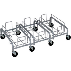 Busch Systems Waste Watcher Metal Triple Dolly, Gray