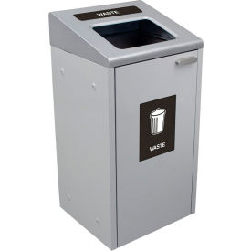 Busch Systems IKONA Trash Can, 24 Gallon, Gray/Black