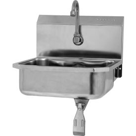 Sani-Lav® 605L-0.5 Wall Mount Sink With Single Knee Pedal Valve, Low-Flow 0.5 GPM