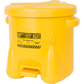 Eagle 10 Gallon Poly Waste Can W/ Foot Lever, Yellow - 935FLY