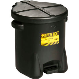 Eagle 14 Gallon Poly Waste Can W/ Foot Lever, Black