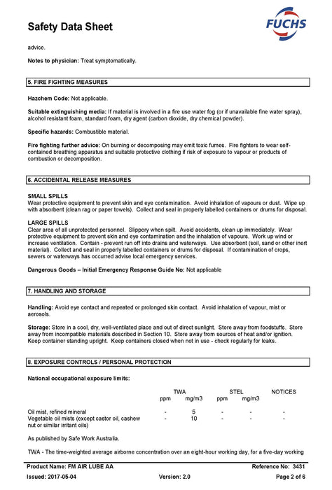 FM AIR LUBE AA - 35LB (15.9KG) Pail