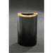 Glaro Steel Half Round Open Top Trash Can, 14 Gallon, Satin Black/Satin Brass