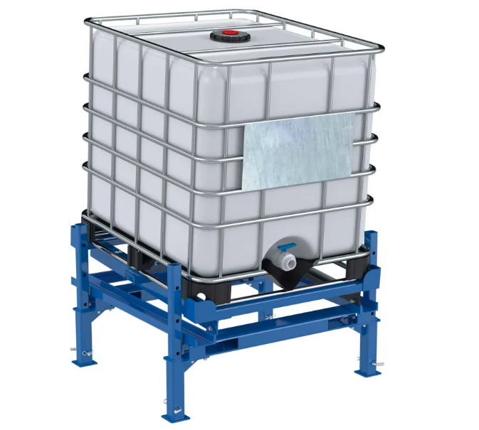 IBC Tilt Stand with Fork Pockets and Adjustable Legs - 4400 Lb. Capacity