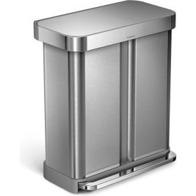simplehuman® Dual Compartment Trash Can - 15.3 Gallon Brushed Stainless Steel - CW2025