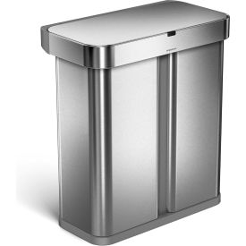 simplehuman® Dual Compartment Sensor Can, Voice & Motion Control, 15.3 Gal, Brushed - ST2036