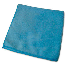 Genuine Joe Microfiber Cloth, Gen. Purpose, Lint Free, 16" x 16", Blue, 12/Bag - GJO39506