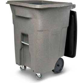Toter Heavy Duty Two-Wheel Trash Cart w/Casters, 96 Gallon Graystone - ACC96-01GST