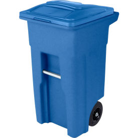 Toter Heavy Duty Two-Wheel Trash Cart, 32 Gallon Blue - ANA32-57311
