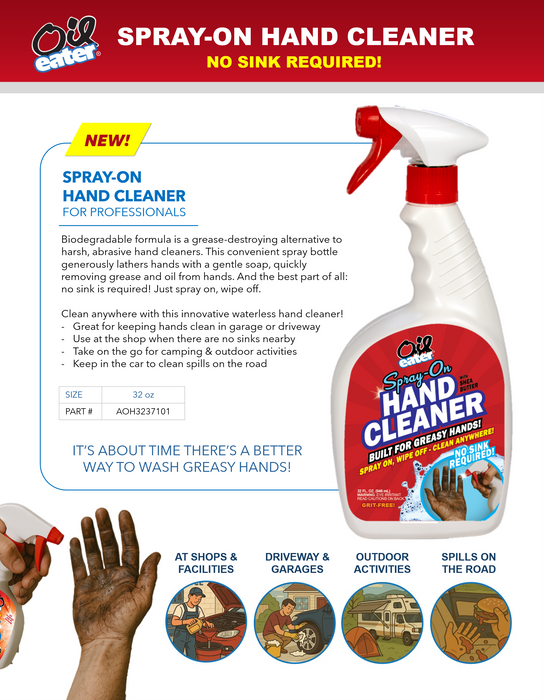 OIL EATER SPRAY-ON HAND CLEANER