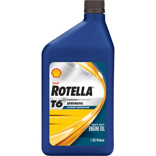 Shell Rotella T6 5W-40 Fully Synthetic Heavy Duty Diesel Engine Oil - Case Of 6 (1 qt)