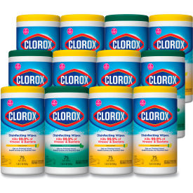 Clorox® Disinfecting Wipes, Fresh Scent & Citrus Blend, 75 Wipes/Canister, Pack of 3