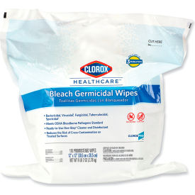Clorox® Healthcare™ Bleach Germicidal Wipes, Unscented, 110 Wipes/Refill, 2 Refill/Carton
