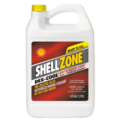 ShellZone DEX-COOL Ready to Use 50/50 Antifreeze - Case of 6 (1 Gallon)