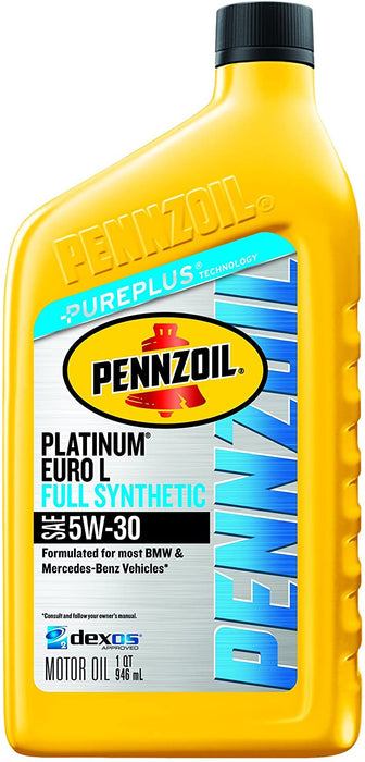 Pennzoil Platinum Euro SAE 5W-30 Full Synthetic Motor Oil - Case of 6 (1 qt)