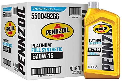 Pennzoil Platinum SAE 5W-20 Full Synthetic Motor Oil - Case of 6 (1 qt)