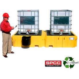 UltraTech Ultra-Twin IBC Spill Pallet® 1141 - No Drain - with 1 Right Side Bucket Shelf
