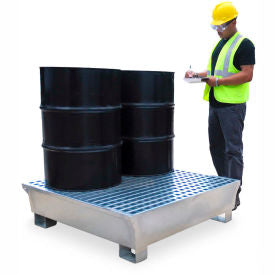 UltraTech Ultra-Spill Pallet® 1182 - 4 Drum Steel Spill Pallet - 68 Gallon Capacity