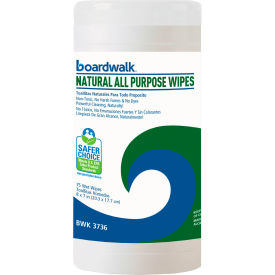 Boardwalk® Natural All Purpose Wipes, 75 Wipes/Can, 6/Case